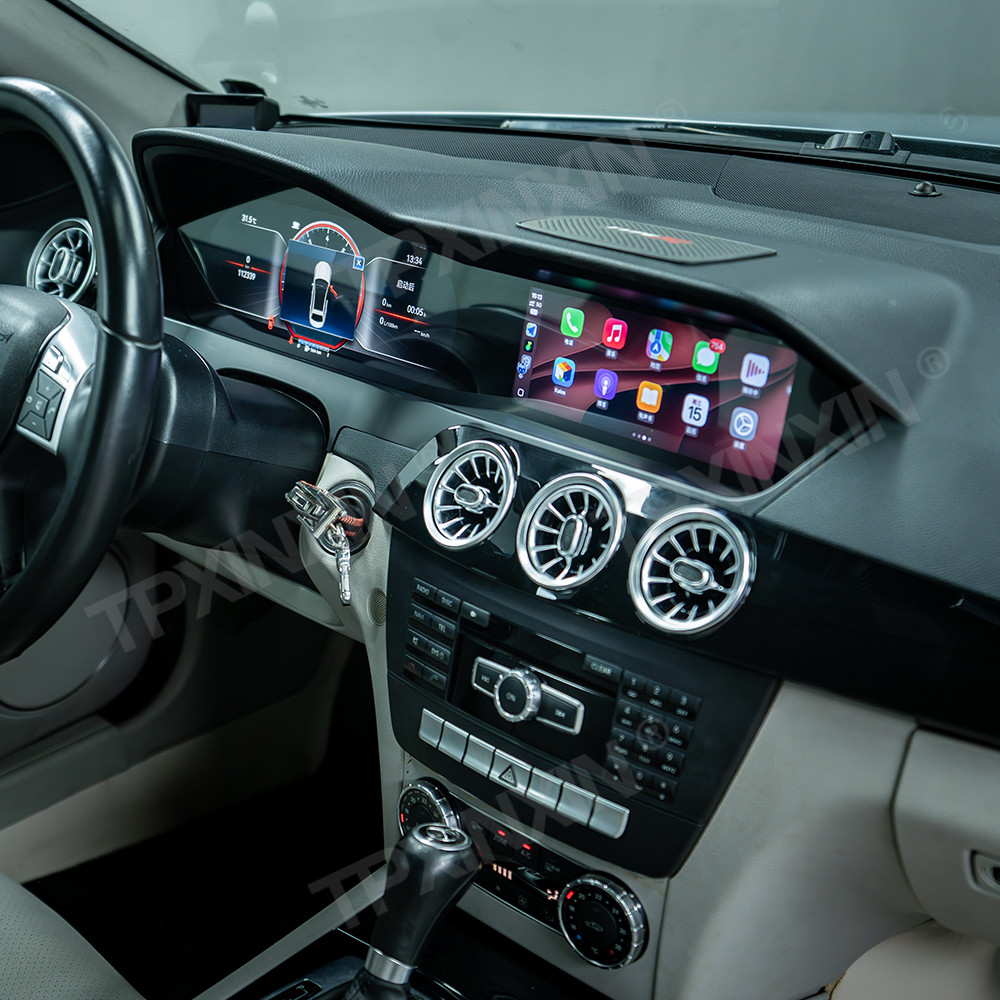 Android Auto Head Unit 12.3 Inch - 12.3インチインストルメント+8.8インチAndroid 14一体型スクリーン ベンツW204 Cクラス2011-2014用 ワイヤレスCarPlay 360度ビュー