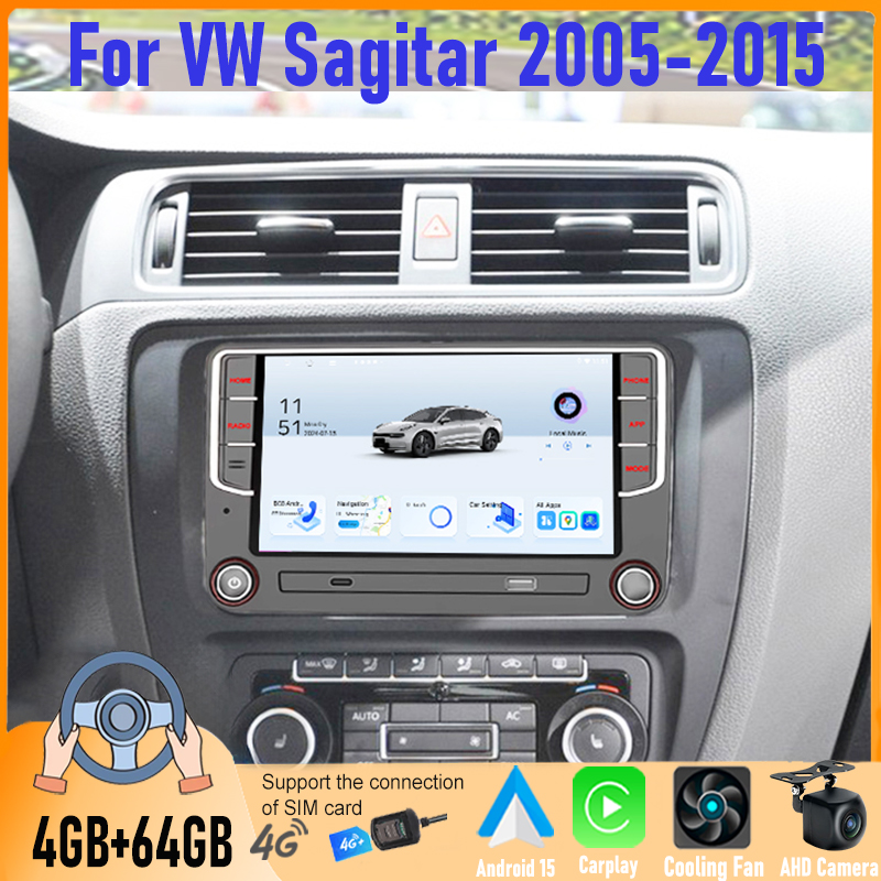 Android Head Unit 6Gb 128Gb - 7インチAndroidカーオーディオ VW Sagitar 2005-2015用 6GB+128GB 2DIN