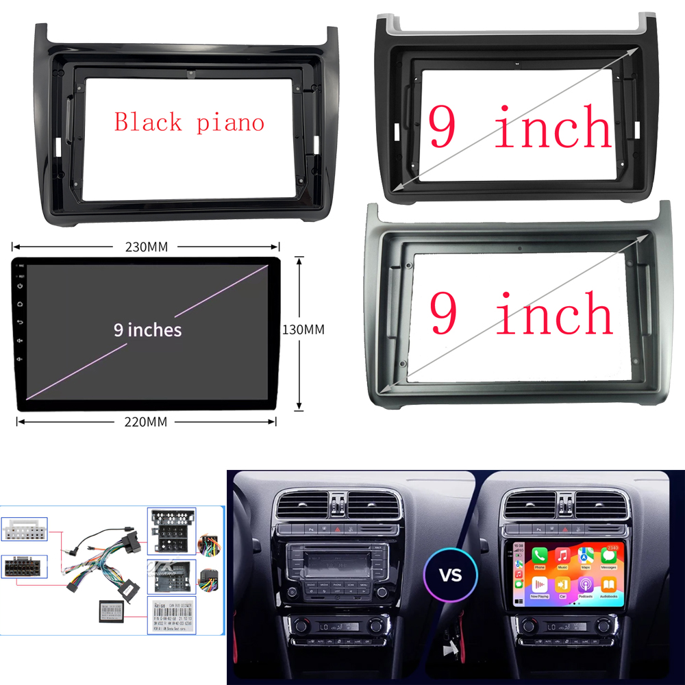 Car Stereo Canbus Decoder - フォルクスワーゲンVWポロ2011-2018 9インチステレオパネル配線ハーネス電源ケーブルアダプターCanbusデコーダー用カーラジオフェイシアフレーム