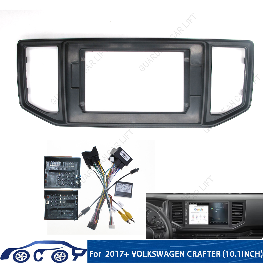 Car Stereo Canbus Decoder - 2017年以降のフォルクスワーゲン クラフター用10.1インチカーラジオフェーシアフレーム、Androidステレオダッシュボードマウントキット（ケーブル、CANバスデコーディング付き）
