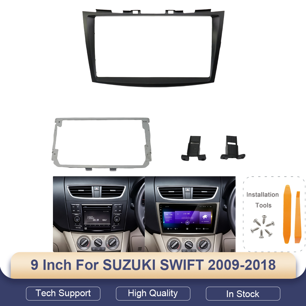 Car Stereo Canbus Decoder - スズキ スイフト 2009-2018年式用、9インチステレオパネル、配線ハーネス、電源ケーブル、CANバスデコーダー、カーラジオ用フェイスパネル