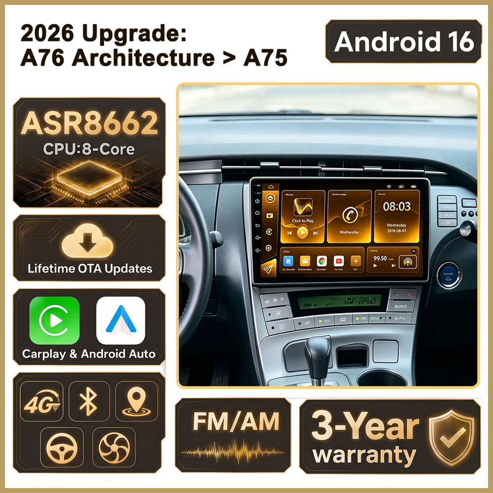 Car Radio Gps Navigation 10 Inch - Cortex-A76 オクタコア Android 16 トヨタ プリウス