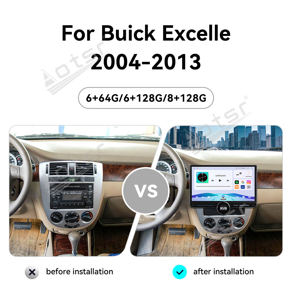 Car Multimedia Player Carplay Android Auto - Android 15、CarPlay、Android Auto対応、11.5インチ、ビュイック・エクセル（2004年～2013年式）用、カーラジオ、GPSナビゲーション、マルチメディアプレーヤー、ヘッドユニット。