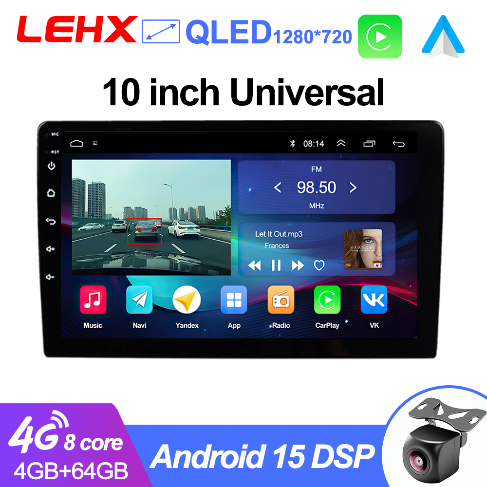 Car Dvd Player Bluetooth Steering Wheel - LEHX 1インチ ワイヤレスCarPlay 2Din Android 15