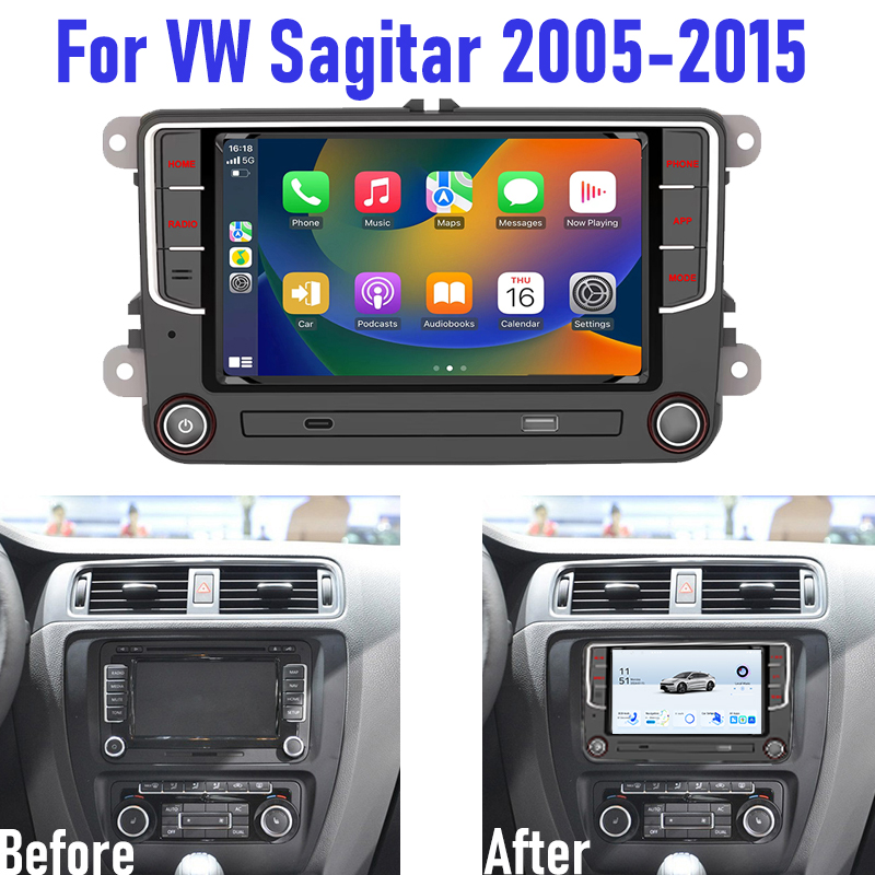 7インチAndroidカーオーディオ VW Sagitar  - Android Head Unit 6Gb 128Gb のレビューと価格
