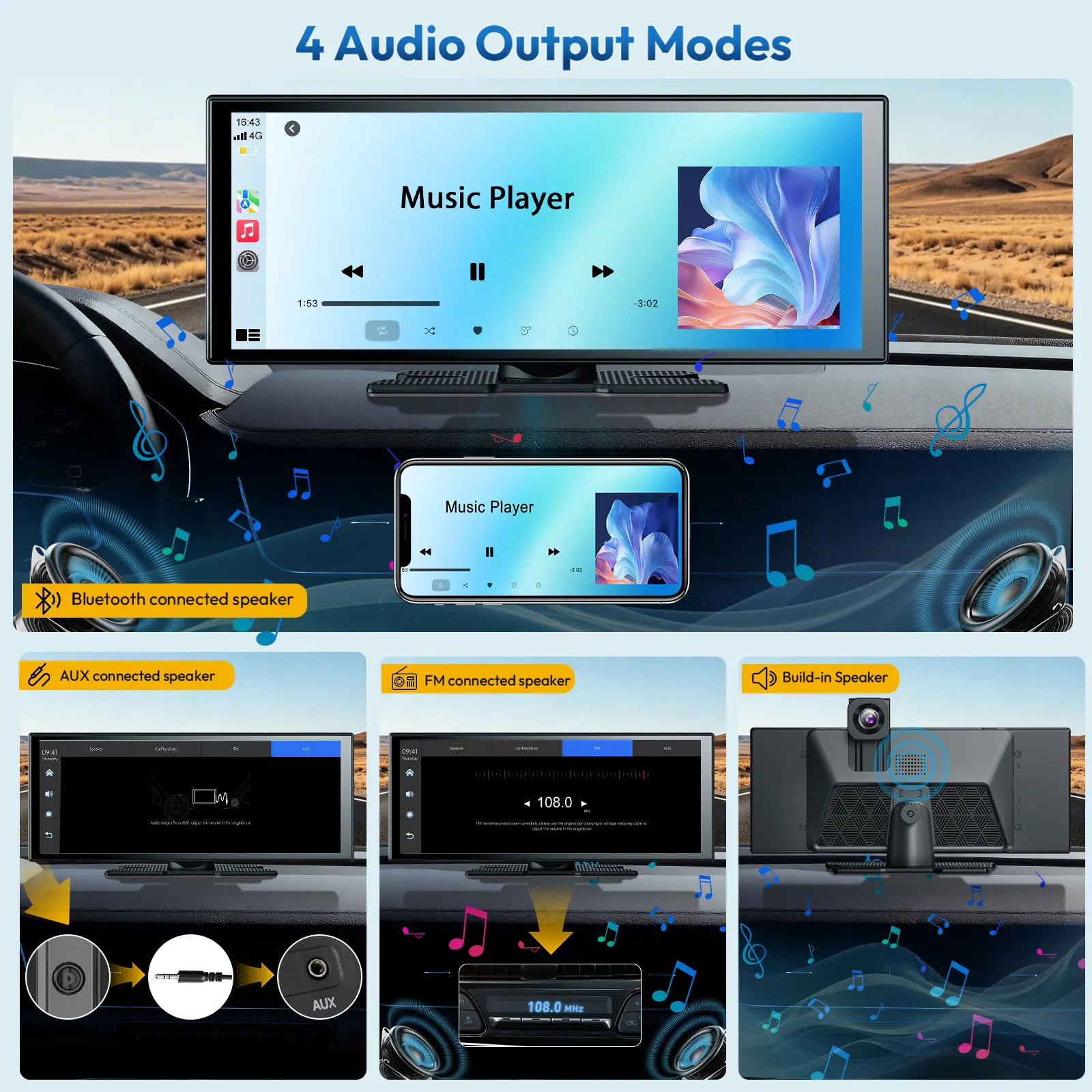 ESSGOO 11.3インチ 4K+1080P 搭載、汎用性 - Car Multimedia Player Carplay Android Auto のレビューと価格