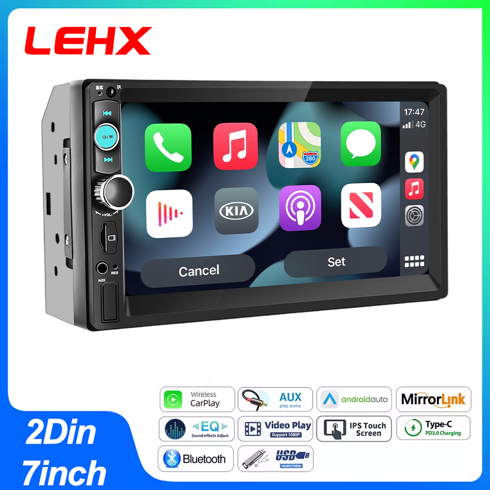 LEHX 7インチ 2Din Android Auto Ca - Car Dvd Player Bluetooth Steering Wheel のレビューと価格
