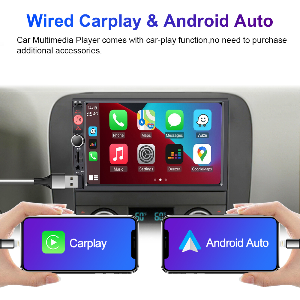 LEHX 7インチ 2Din Android Auto Ca - Car Dvd Player Bluetooth Steering Wheel のレビューと価格