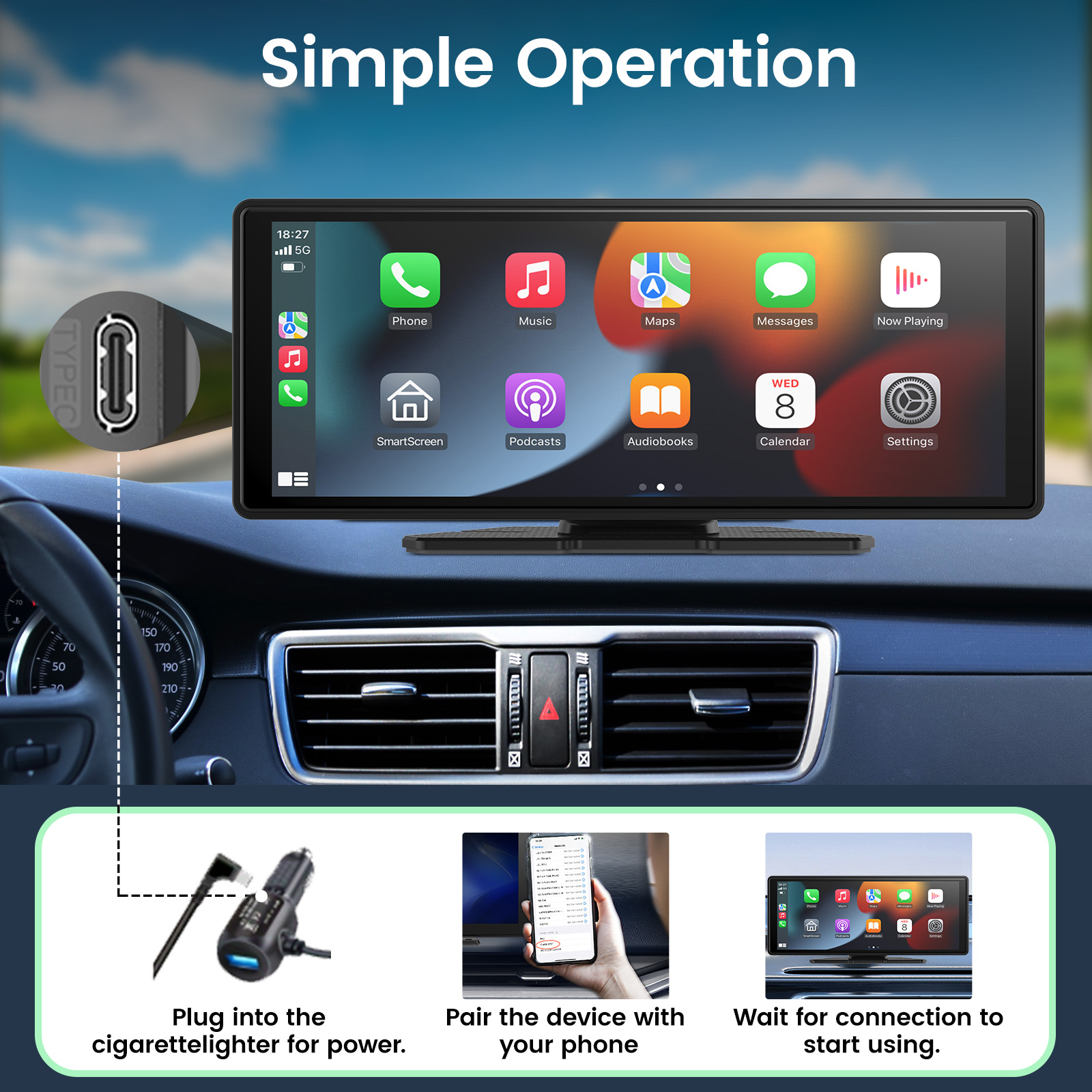 10.26インチ車載ミラーラジオマルチメディアビデオプレーヤ - Car Multimedia Player Carplay Android Auto のレビューと価格