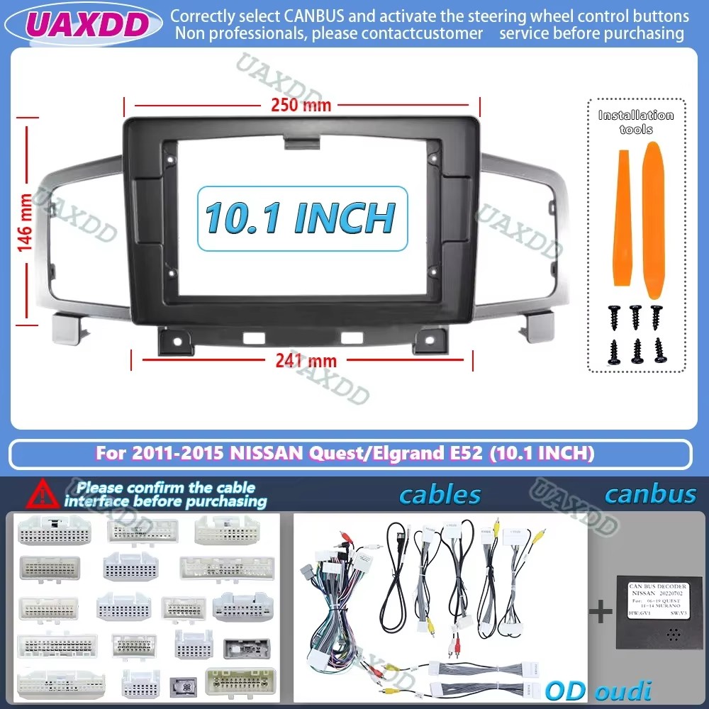 日産クエスト用カーラジオ筋膜フレーム,ステレオパネル,ハーネ - Car Stereo Canbus Decoder のレビューと価格