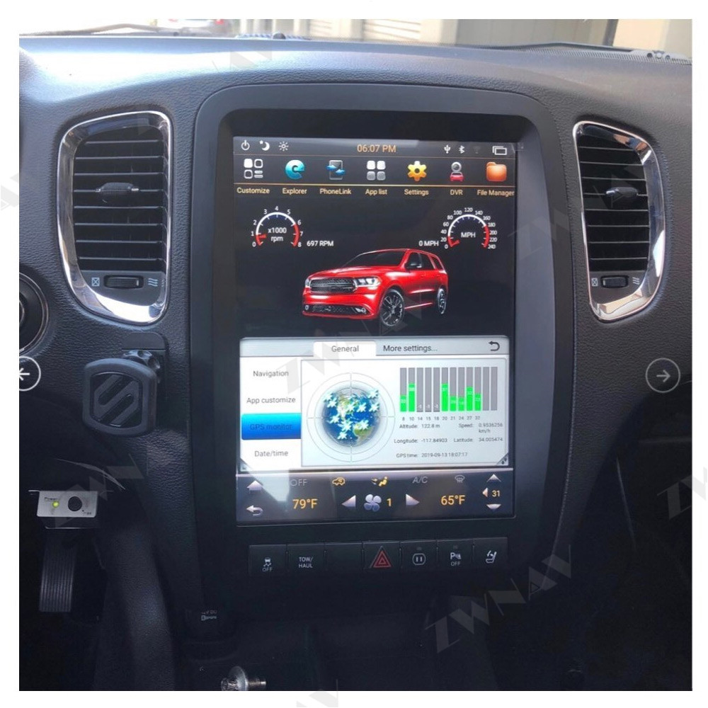 Android 128GBカーラジオ,垂直画面,GPSナビゲ - Tesla Style Screen Car Radio のレビューと価格