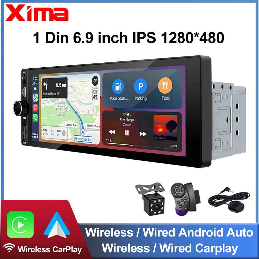 XIMA 6.9インチカーラジオワイヤレスCarPlay A - Car Dvd Player Bluetooth Steering Wheel のレビューと価格