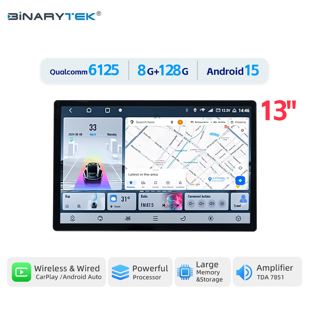 新型13インチ汎用カーステレオDVD Androidプレーヤ - Car Multimedia Player Carplay Android Auto のレビューと価格