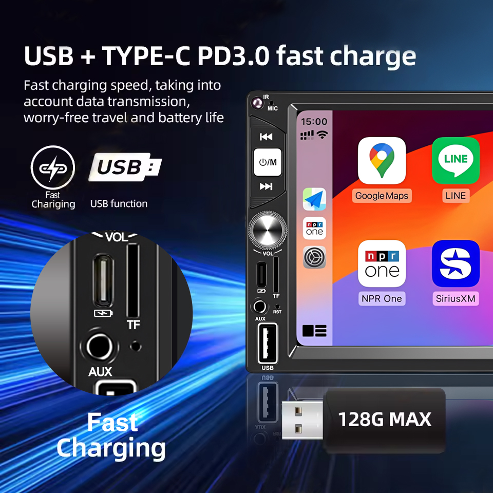 7インチカーラジオ 2DIN CarPlay Android - Car Dvd Player Bluetooth Steering Wheel のレビューと価格