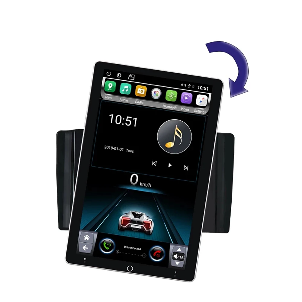 テスラスタイル自動回転スクリーン2DINユニバーサルAndr - Tesla Style Screen Car Radio のレビューと価格