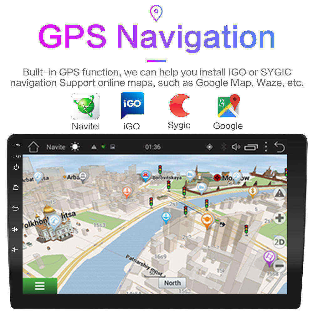 2din 7/9/10インチカーラジオ Android 10 - Car Radio Gps Navigation 10 Inch のレビューと価格