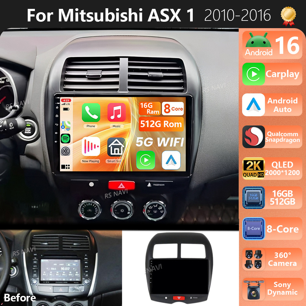 三菱ASX 1 2010-2016用 Android 16  - Android Car Stereo 2 Din 8 Core のレビューと価格