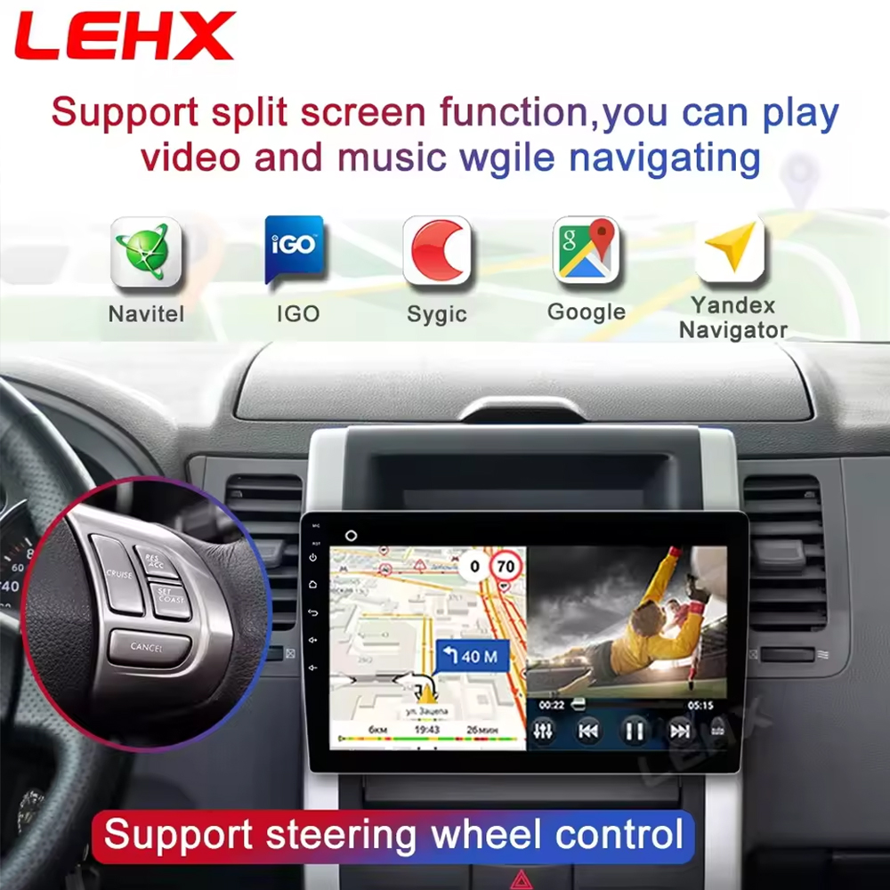 LEHX 1インチ ワイヤレスCarPlay 2Din An - Car Dvd Player Bluetooth Steering Wheel のレビューと価格