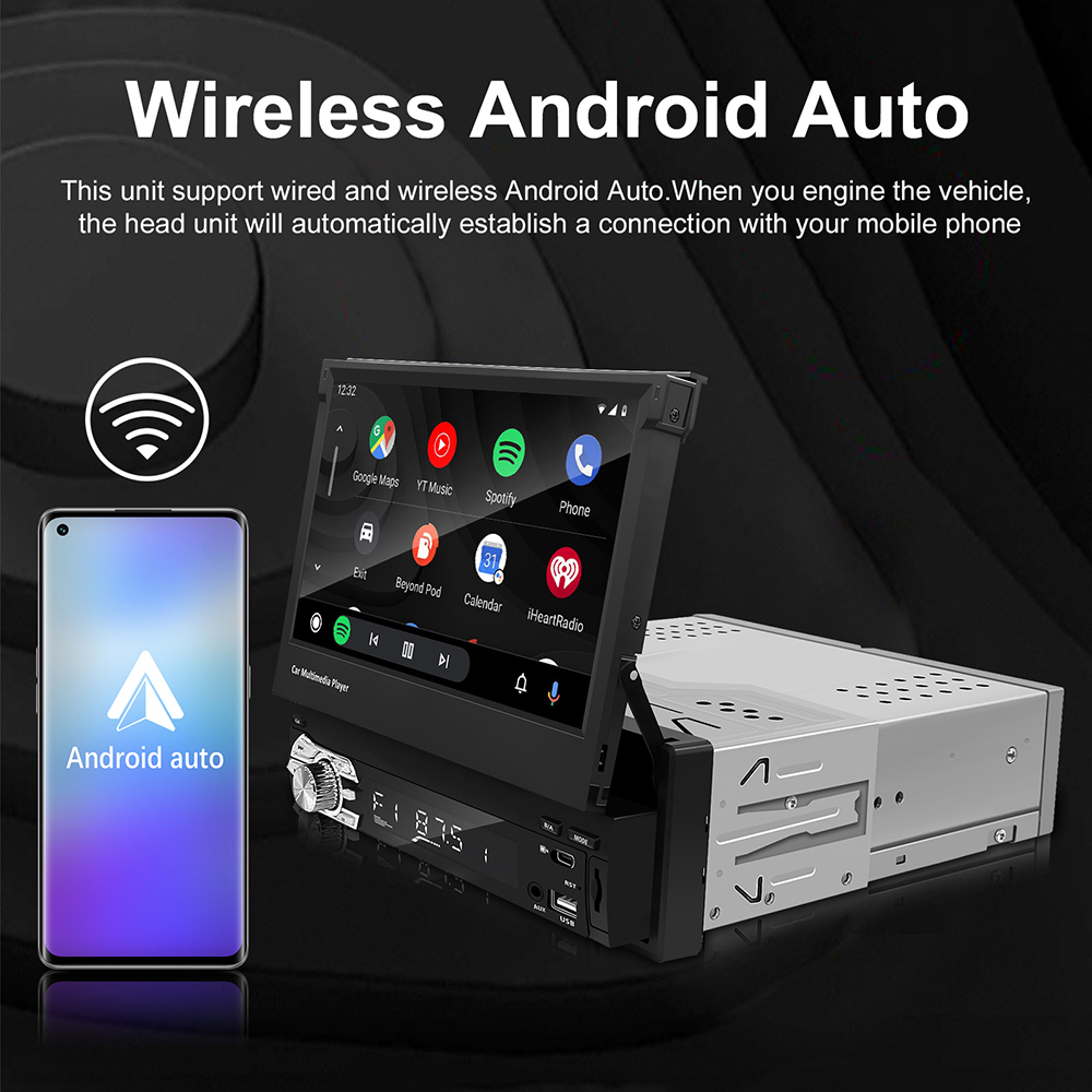 ユニバーサル7インチフリップアウトカーステレオ1DINカーラ - Car Radio 1 Din Flip Out Screen のレビューと価格